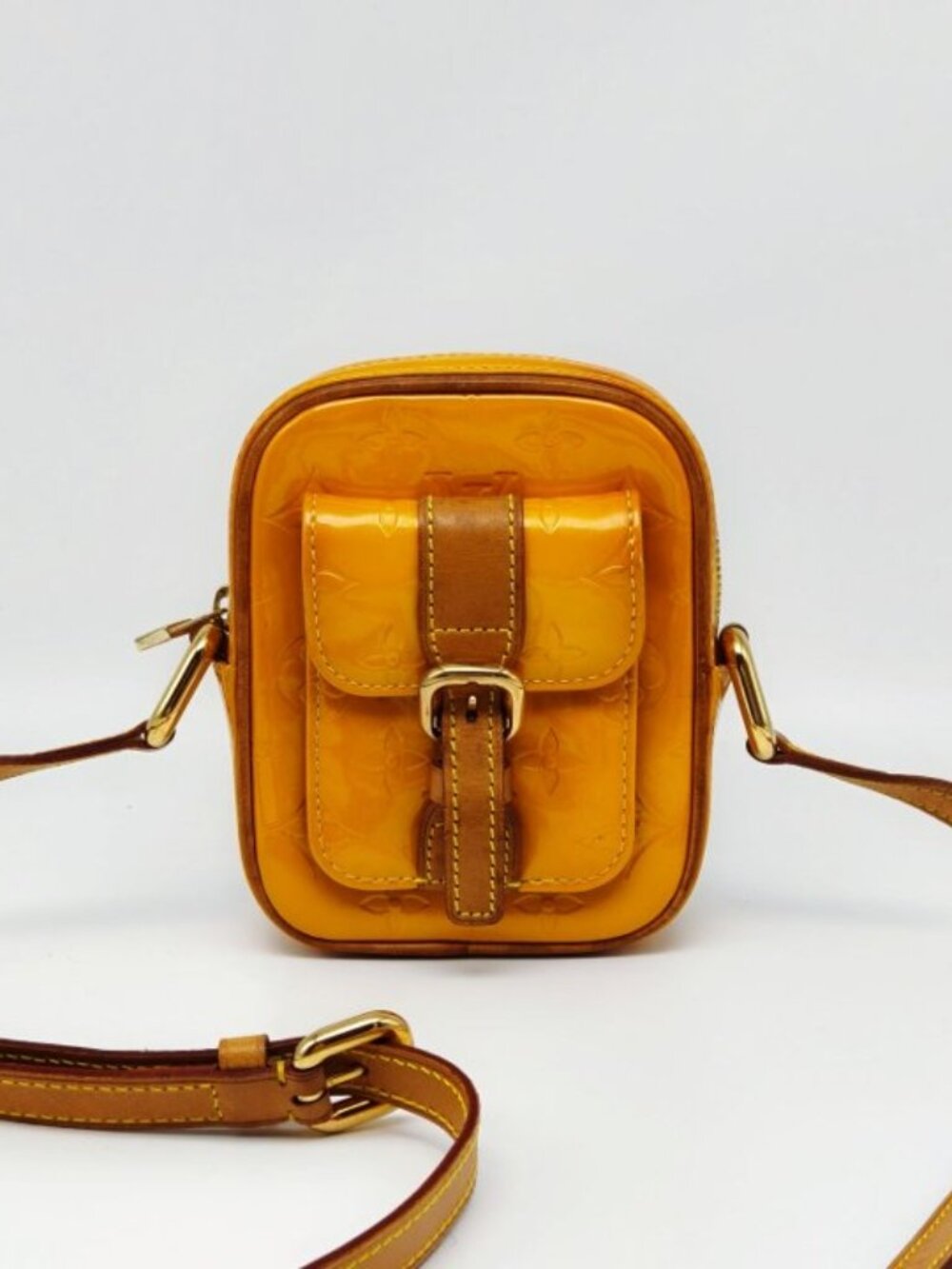 Louis Vuitton Christie PM Monogram Vernis Yellow Patent Leather Crossbody Bag - Picture 1 of 14